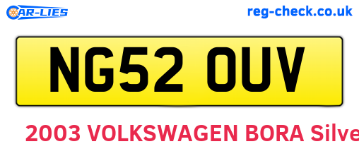 NG52OUV are the vehicle registration plates.