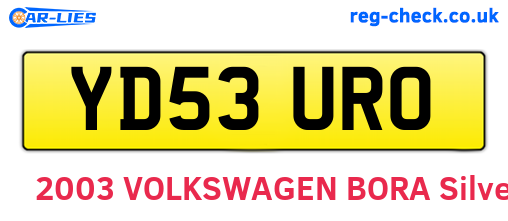 YD53URO are the vehicle registration plates.