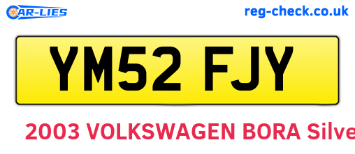 YM52FJY are the vehicle registration plates.