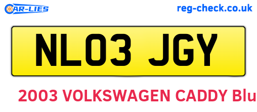 NL03JGY are the vehicle registration plates.