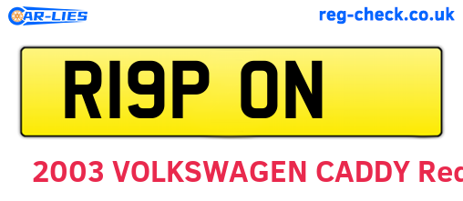 R19PON are the vehicle registration plates.