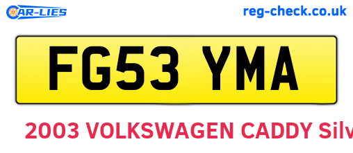 FG53YMA are the vehicle registration plates.