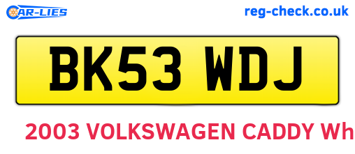 BK53WDJ are the vehicle registration plates.