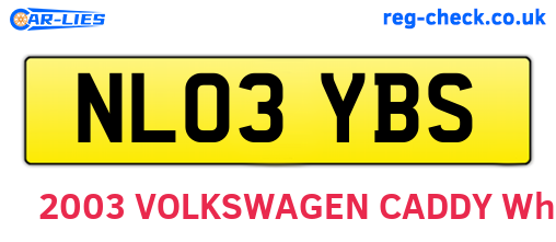 NL03YBS are the vehicle registration plates.