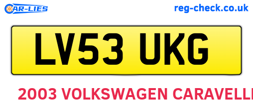 LV53UKG are the vehicle registration plates.