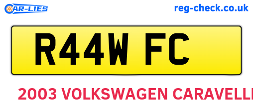 R44WFC are the vehicle registration plates.