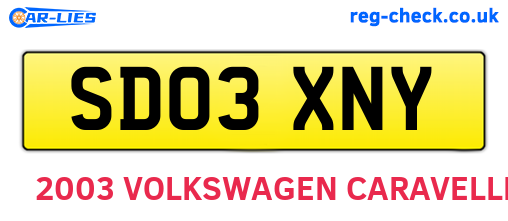 SD03XNY are the vehicle registration plates.