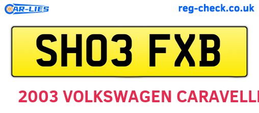 SH03FXB are the vehicle registration plates.