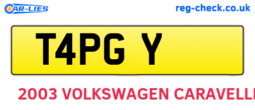 T4PGY are the vehicle registration plates.