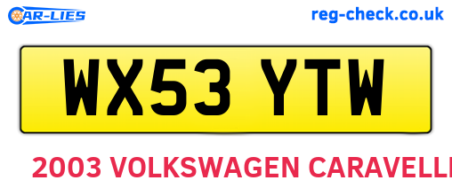 WX53YTW are the vehicle registration plates.