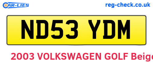 ND53YDM are the vehicle registration plates.