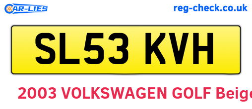 SL53KVH are the vehicle registration plates.