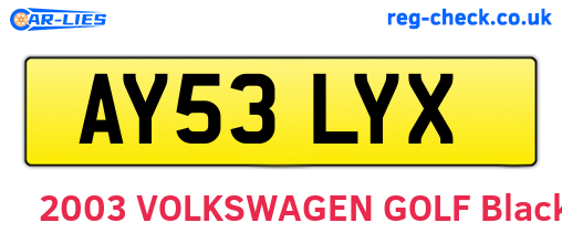AY53LYX are the vehicle registration plates.