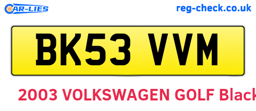 BK53VVM are the vehicle registration plates.