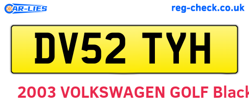 DV52TYH are the vehicle registration plates.