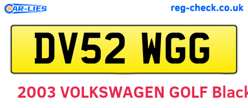 DV52WGG are the vehicle registration plates.