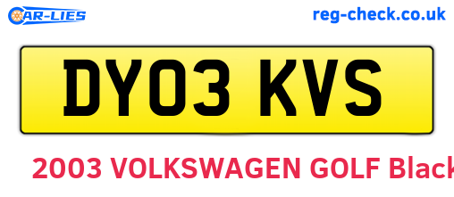 DY03KVS are the vehicle registration plates.