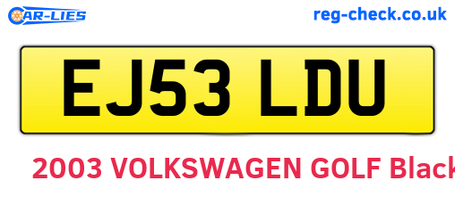 EJ53LDU are the vehicle registration plates.