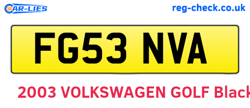 FG53NVA are the vehicle registration plates.