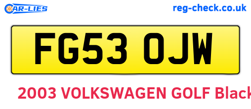 FG53OJW are the vehicle registration plates.