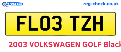 FL03TZH are the vehicle registration plates.