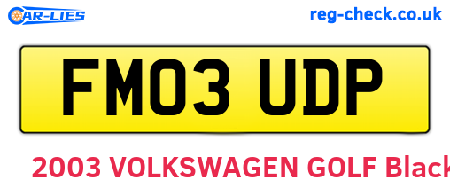 FM03UDP are the vehicle registration plates.