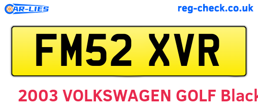 FM52XVR are the vehicle registration plates.