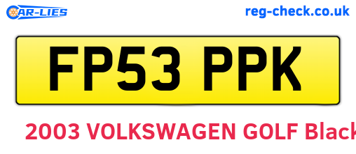 FP53PPK are the vehicle registration plates.