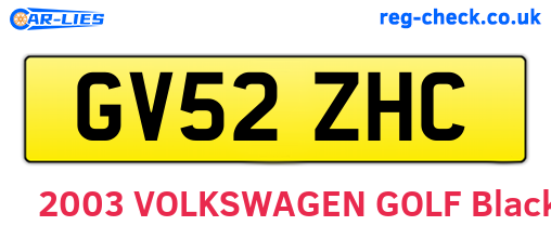 GV52ZHC are the vehicle registration plates.