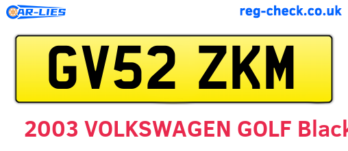 GV52ZKM are the vehicle registration plates.