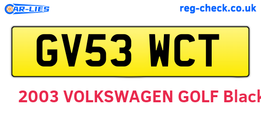 GV53WCT are the vehicle registration plates.
