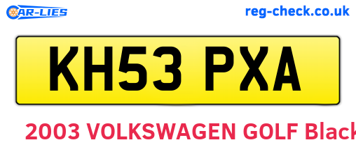 KH53PXA are the vehicle registration plates.