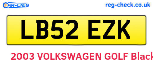 LB52EZK are the vehicle registration plates.