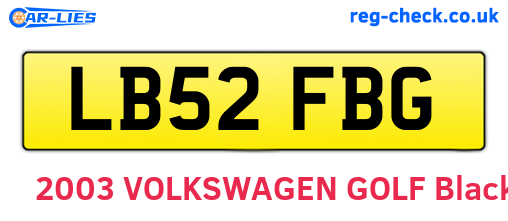LB52FBG are the vehicle registration plates.