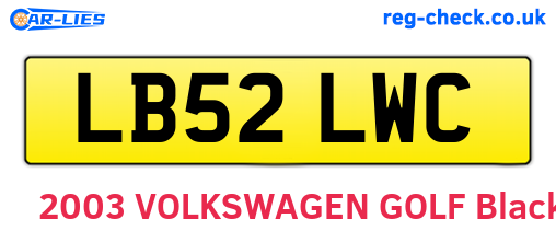 LB52LWC are the vehicle registration plates.