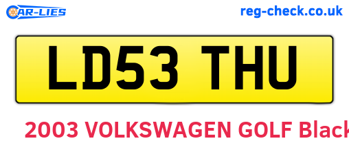 LD53THU are the vehicle registration plates.