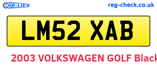 LM52XAB are the vehicle registration plates.