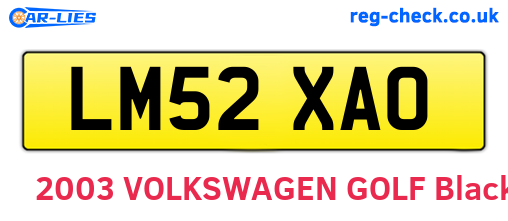 LM52XAO are the vehicle registration plates.