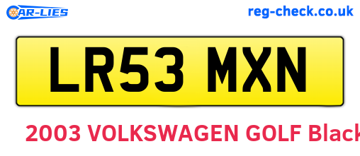 LR53MXN are the vehicle registration plates.