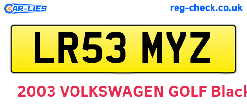 LR53MYZ are the vehicle registration plates.