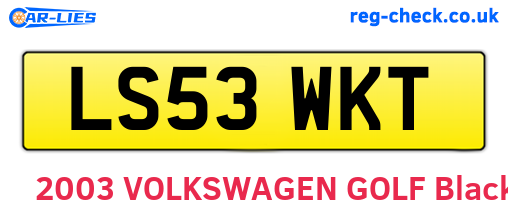 LS53WKT are the vehicle registration plates.