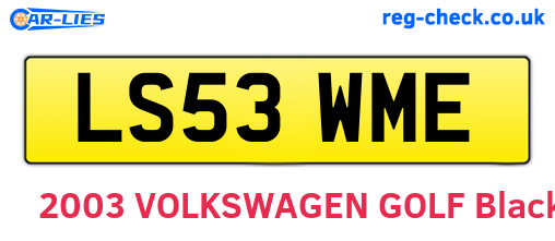LS53WME are the vehicle registration plates.