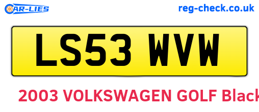 LS53WVW are the vehicle registration plates.
