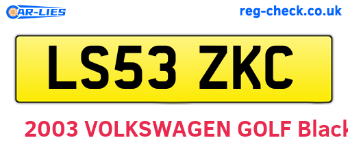 LS53ZKC are the vehicle registration plates.