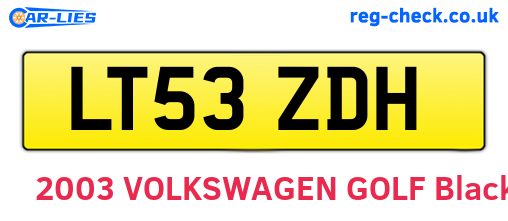 LT53ZDH are the vehicle registration plates.