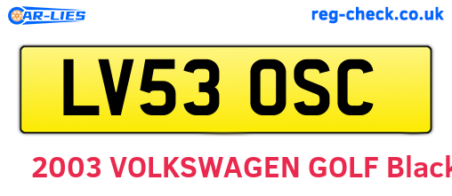 LV53OSC are the vehicle registration plates.