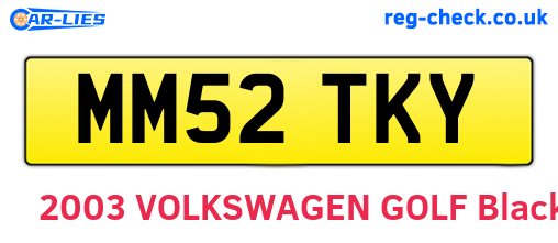 MM52TKY are the vehicle registration plates.
