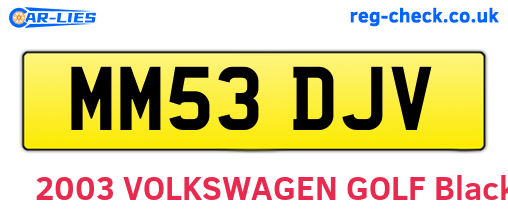 MM53DJV are the vehicle registration plates.