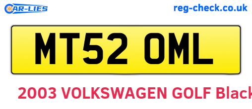 MT52OML are the vehicle registration plates.