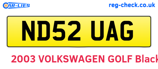 ND52UAG are the vehicle registration plates.
